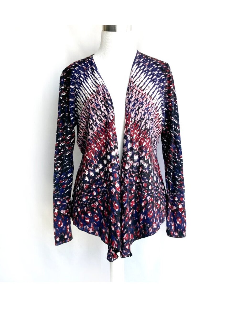 Nic + Zoe Cardigan 4-Way Linen Blend with Abstract Print